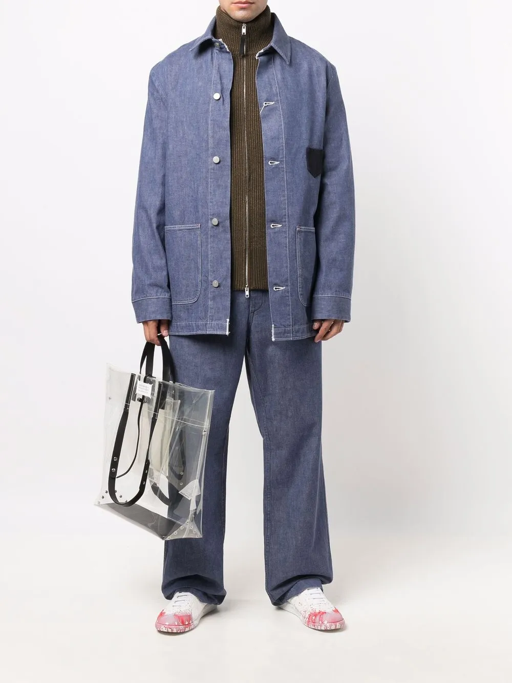 Maison Margiela Broek met geplooid detail - Blauw