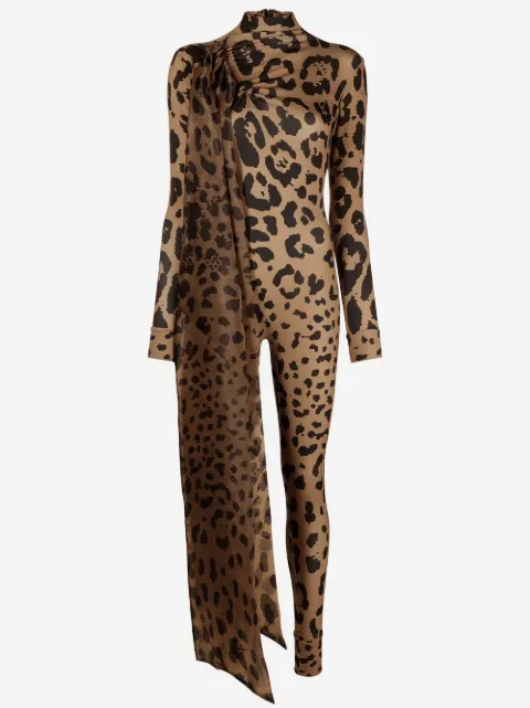 Atu Body Couture leopard-print bodycon jumpsuit