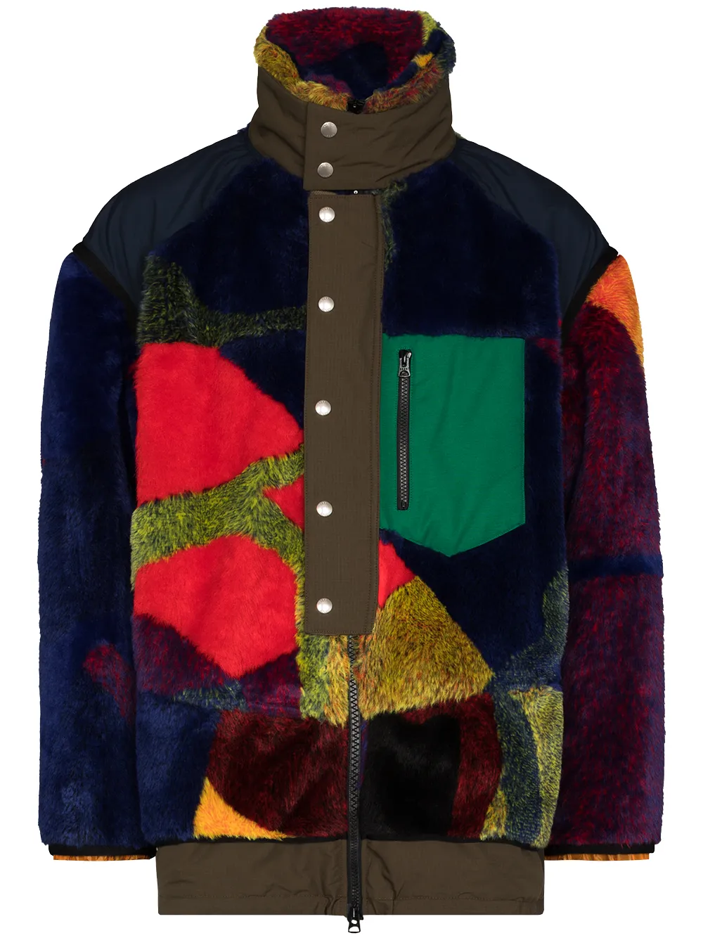 

sacai x KAWS faux-fur jacket - Blue