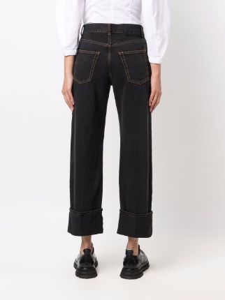 high-waisted cropped jeans展示图