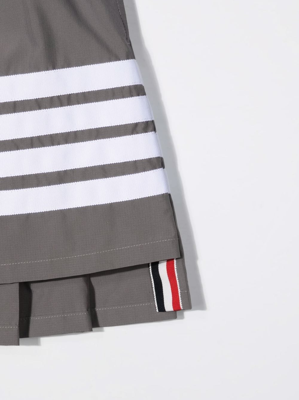 Shop Thom Browne Stripe-print Pleated Skirt In Grey