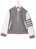 Thom Browne Kids stripe-print bomber jacket - Grey