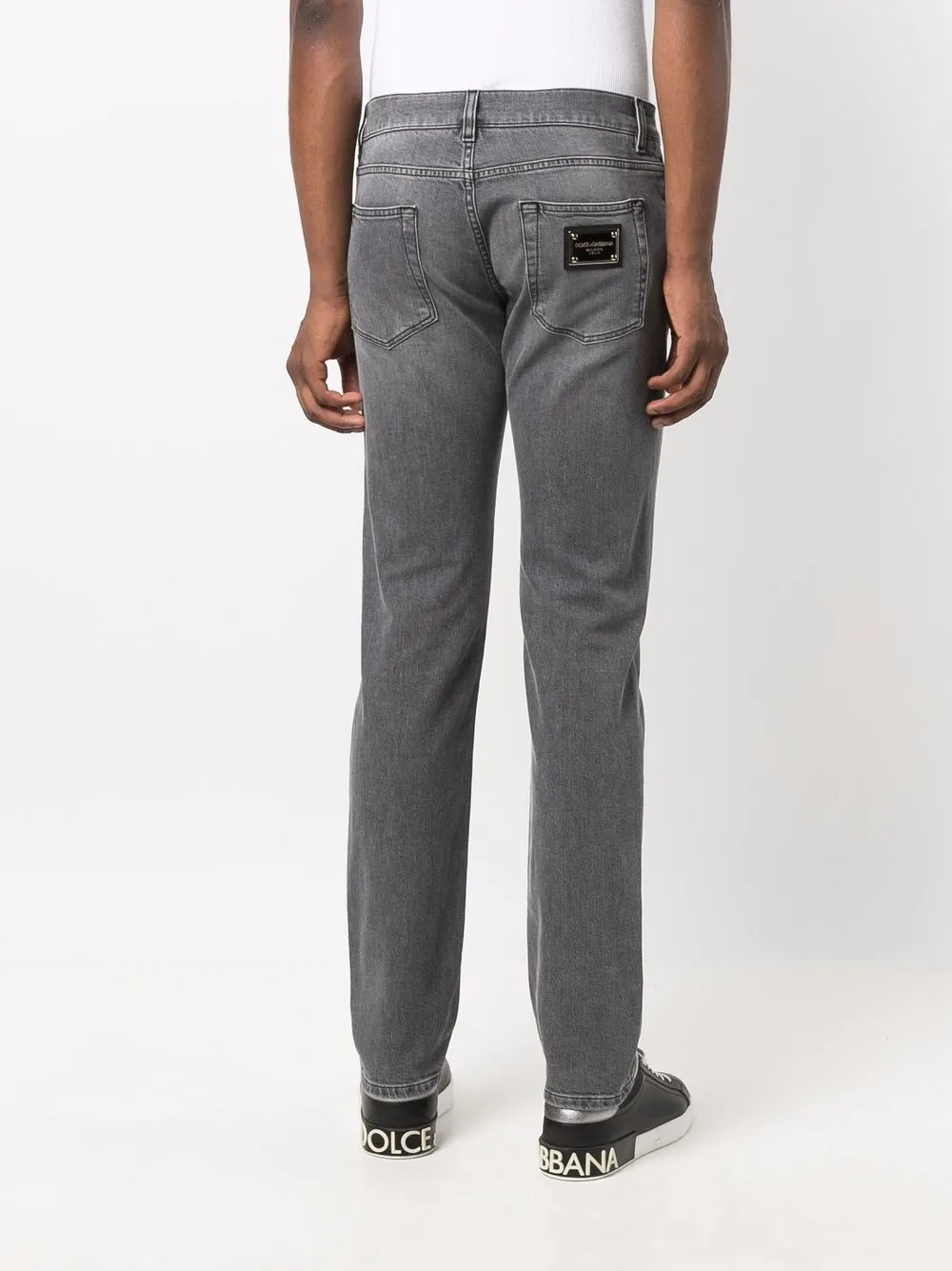 mid-rise straight leg jeans