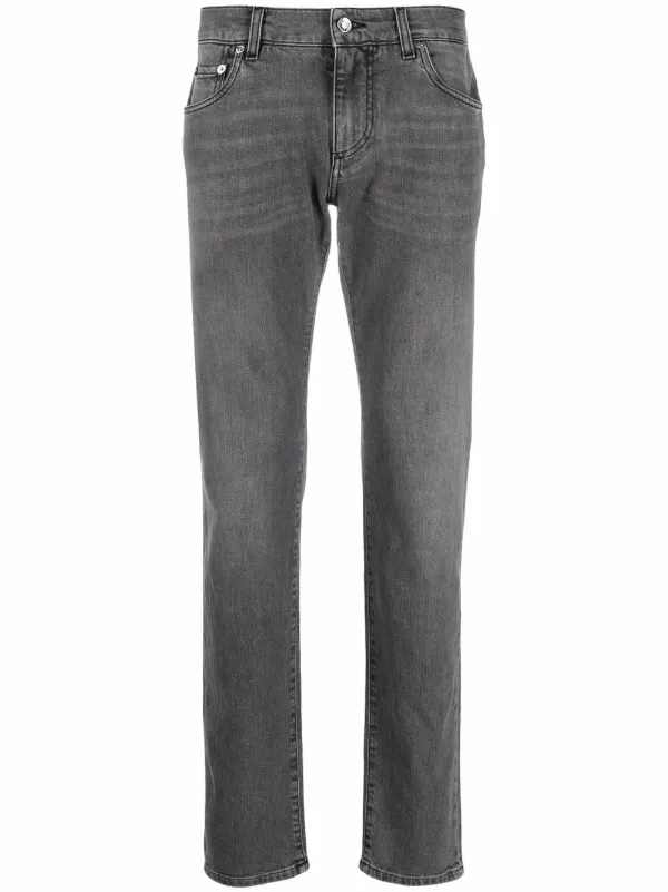 STRAIGHT FIT JEANS - Mid-gray