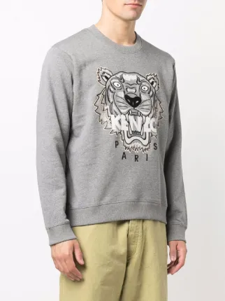 embroidered-tiger cotton sweatshirt展示图