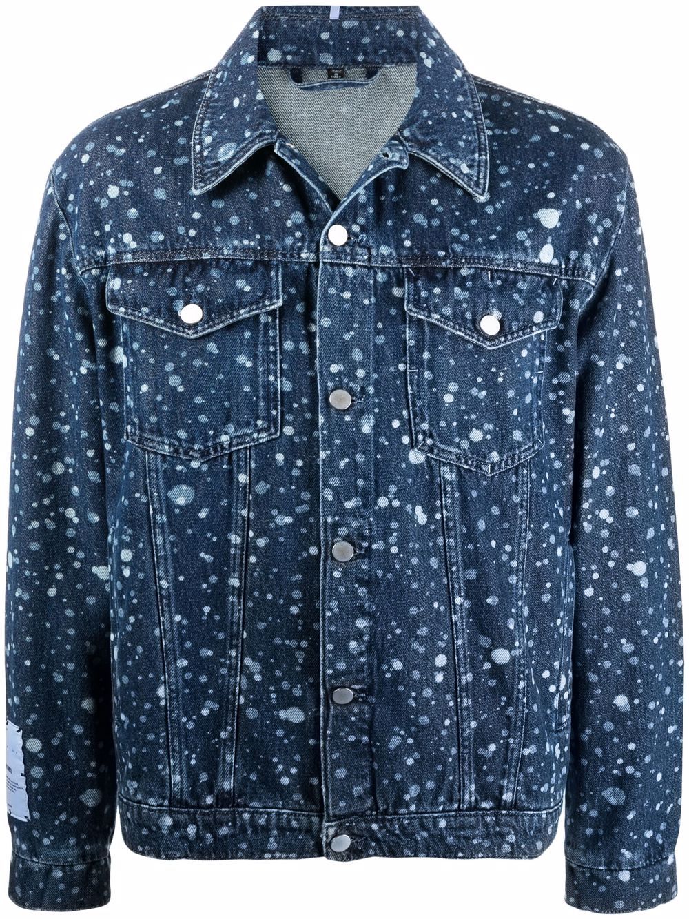 фото Mcq джинсовая куртка с эффектом разбрызганной краски