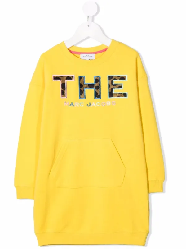 The Marc Jacobs Kids Logo Patch Sweatshirt Dress - Yellow
