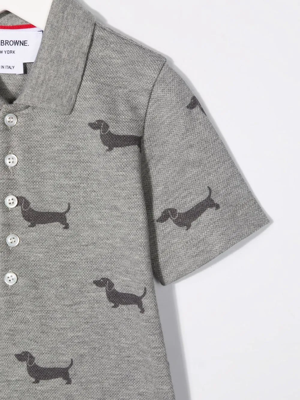  Thom Browne Kids Kleid Mit Hunde Print   Grau 