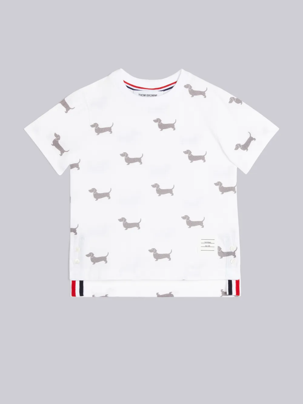 Thom Browne Dog-print Short-sleeve T-shirt In 100 White
