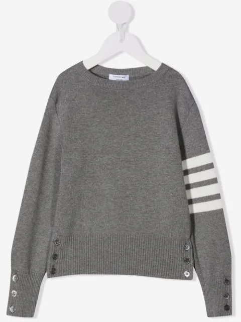 Thom Browne Kids stripe-print cotton sweater