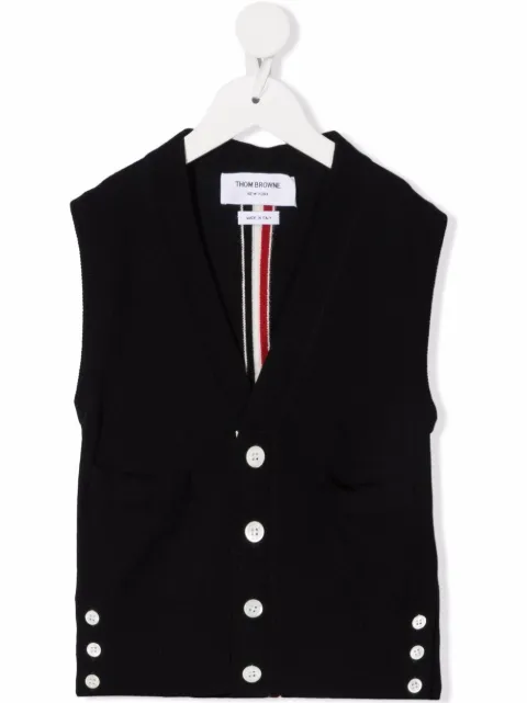 Thom Browne Kids buttoned-up merino vest