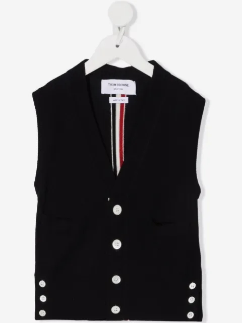 Thom Browne Kids buttoned-up merino vest