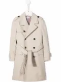 Thom Browne Kids double-breasted trench coat - Neutrals