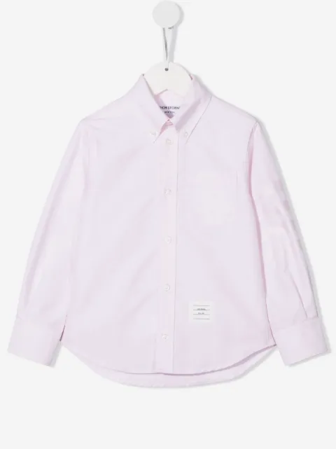 Thom Browne Kids camisa con botones y logo estampado 