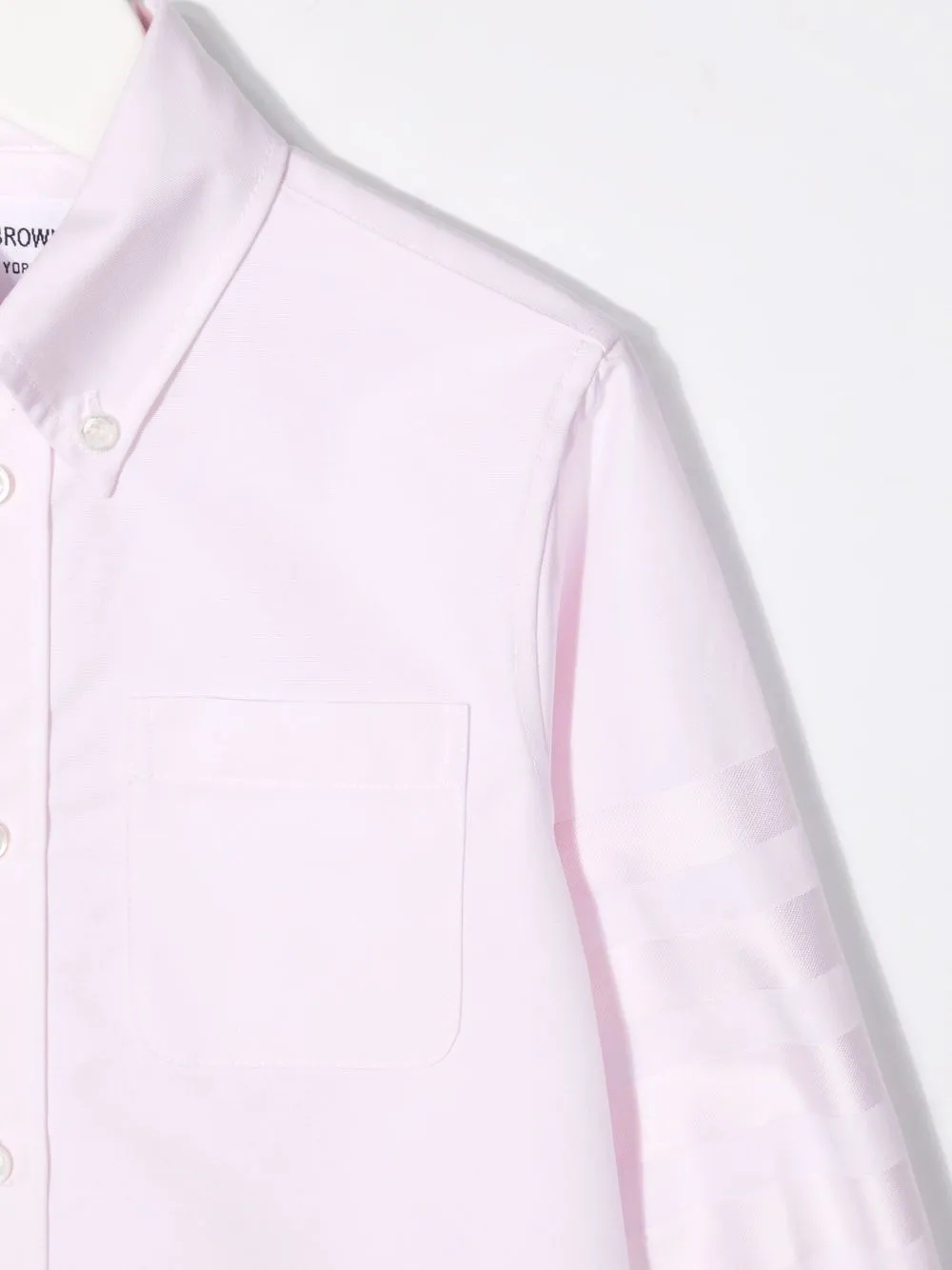 Shop Thom Browne Logo-print Buttoned Up Shirt In Pink