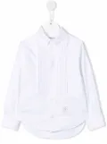 Thom Browne Kids pleated bib cotton shirt - White