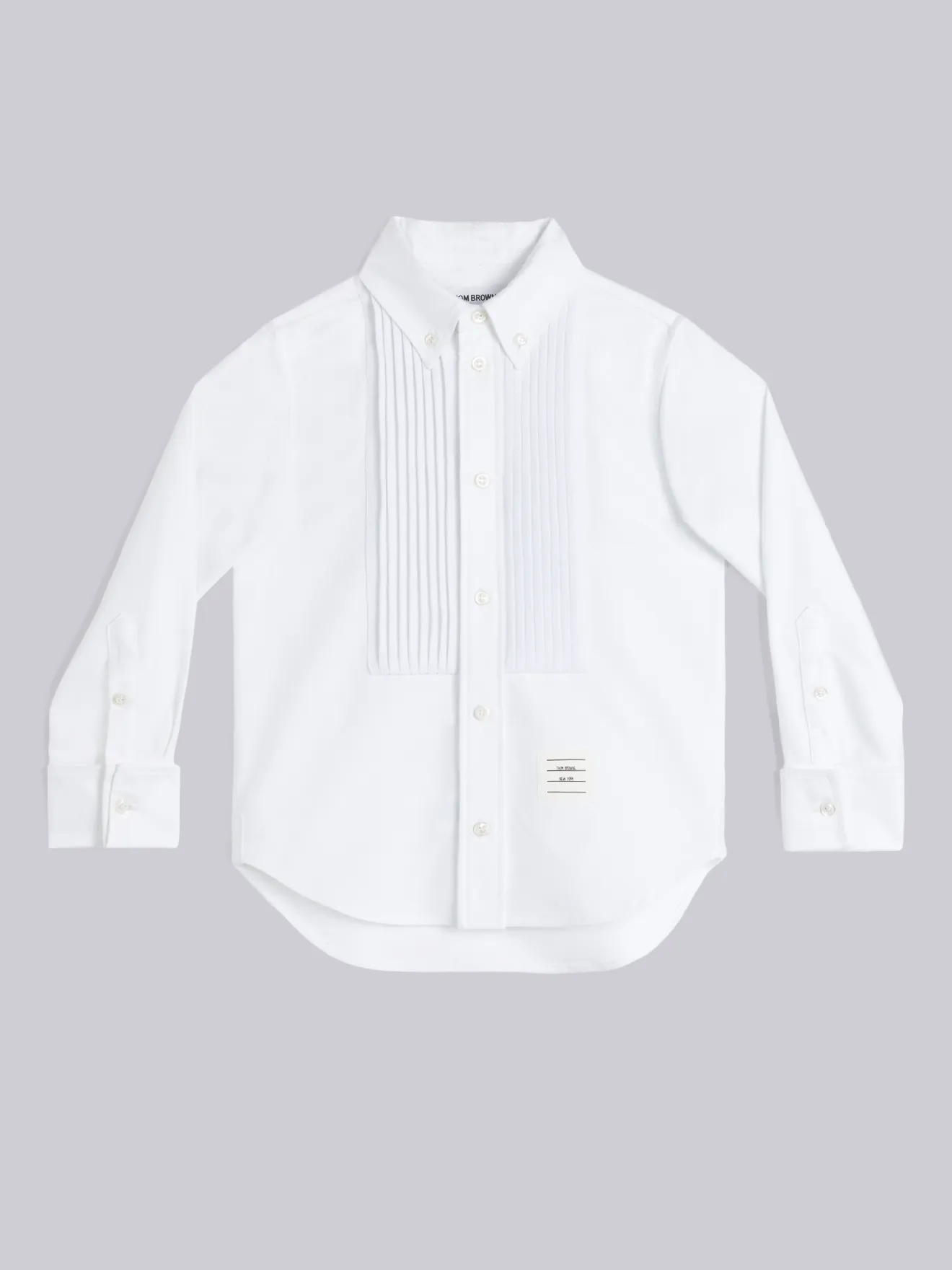 White Oxford French Cuff Point Collar Tuxedo Bib Shirt Thom Browne Official