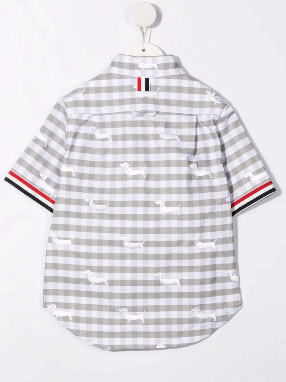 Thom Browne Check-print Cotton Shirt In Grey