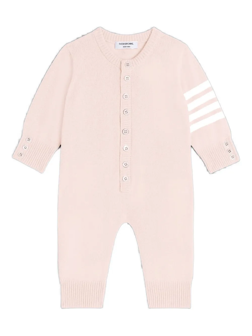 Thom Browne 4-bar Buttoned Babygrow In Pink