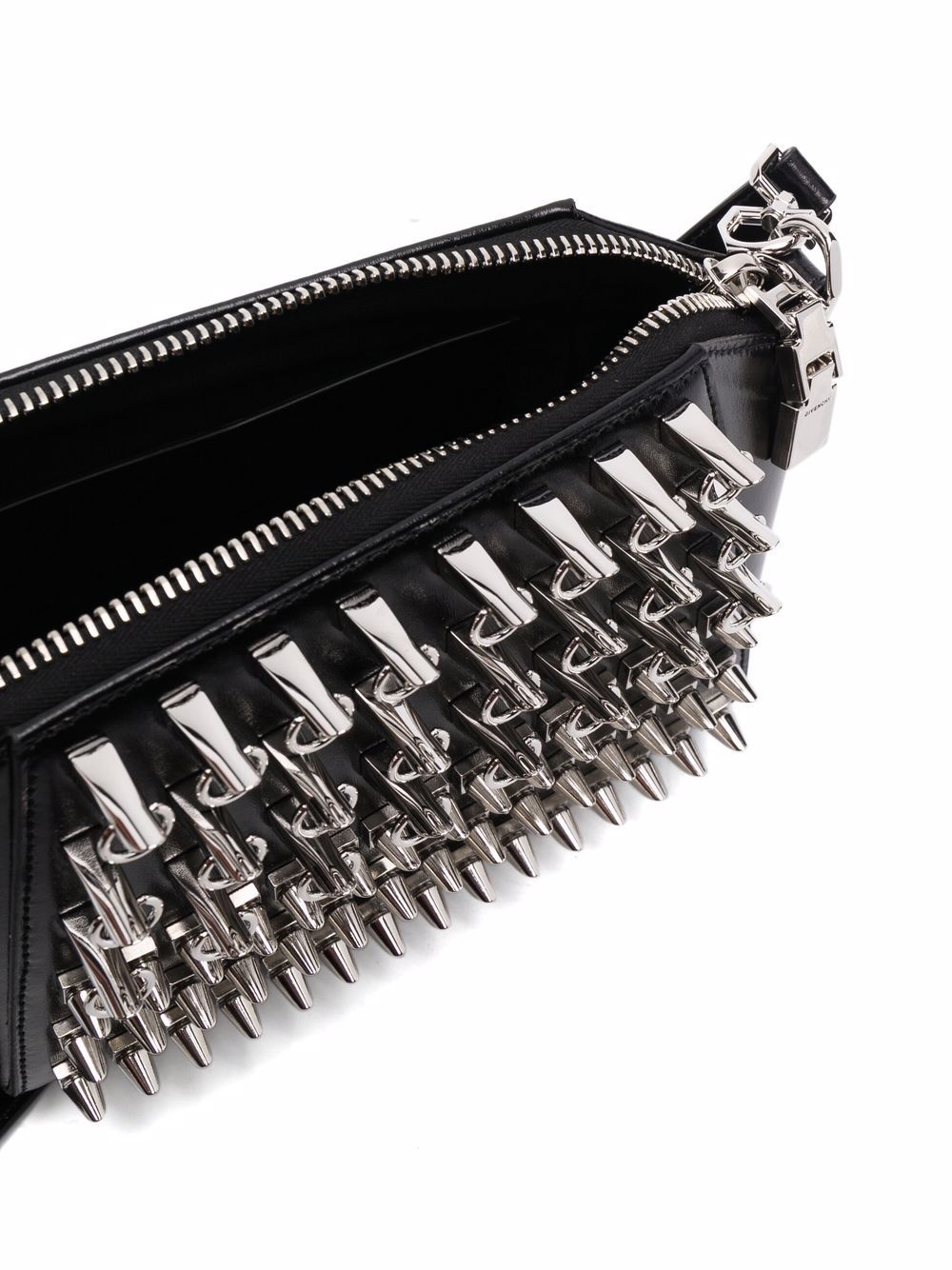 Shop Givenchy Studded Antigona Crossbody Bag In Black