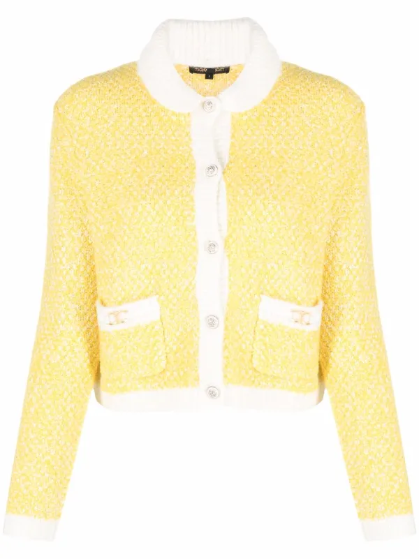 maje yellow tweed jacket