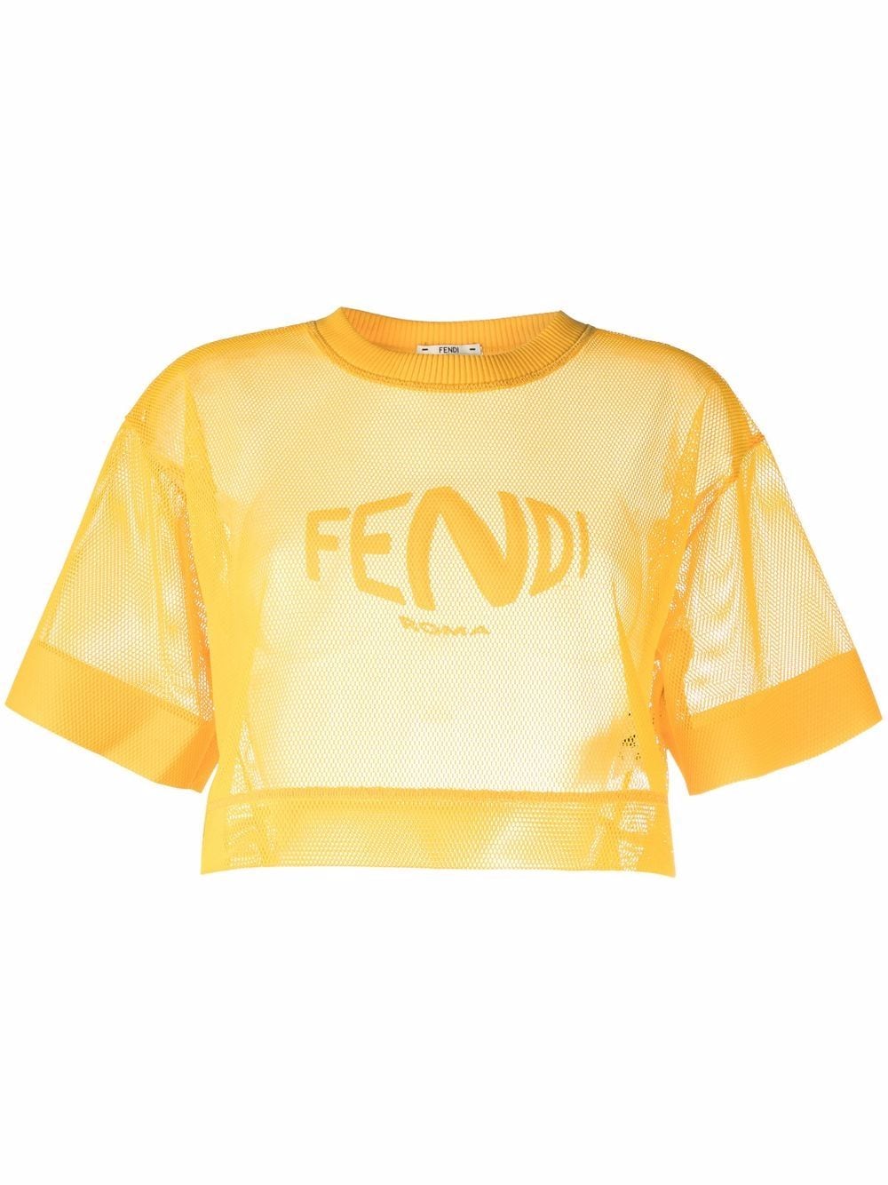 FENDI logo-print Mesh T-shirt - Farfetch