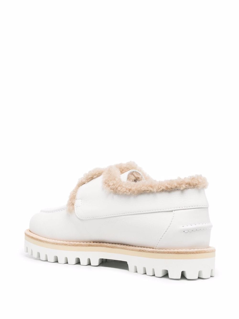 Shop Le Silla Chunky-sole Leather Loafers In Weiss