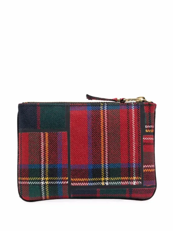 comme des garcons tartan patchwork wallet