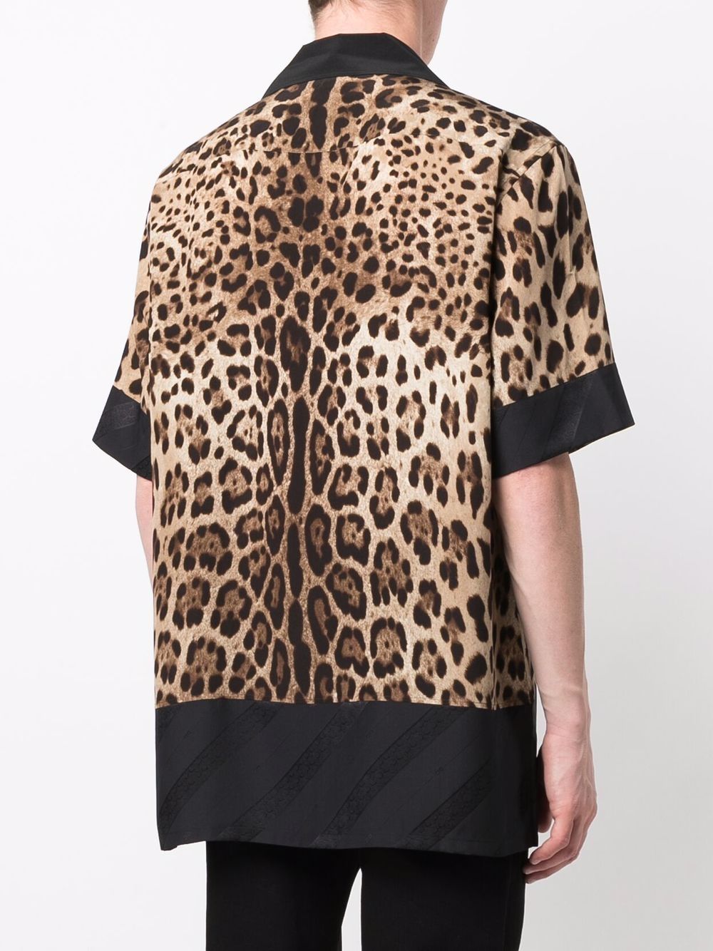 фото Dolce & gabbana рубашка с короткими рукавами и леопардовым принтом