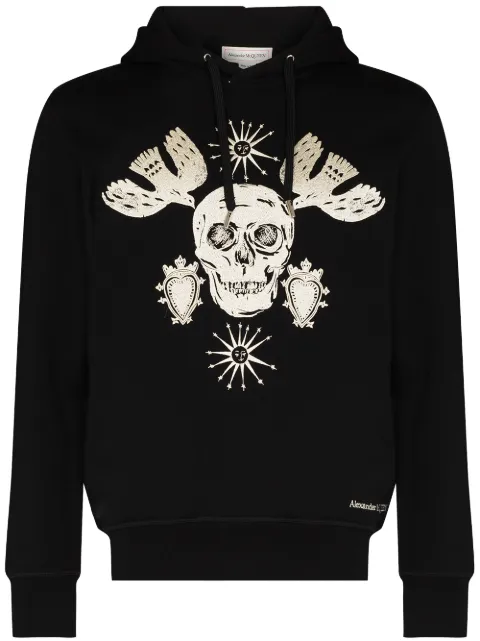 alexander mcqueen 骷髅头刺绣连帽衫