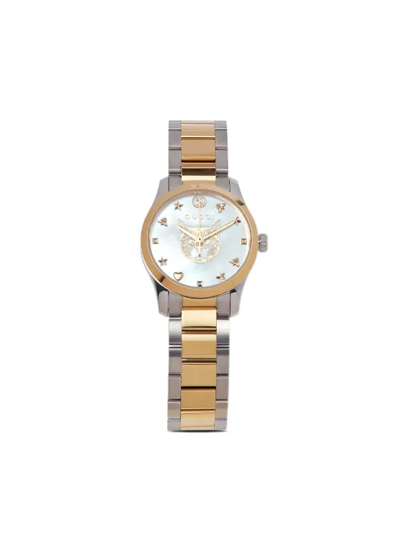 Gucci G Timeless Feline 27mm Silver FARFETCH AE