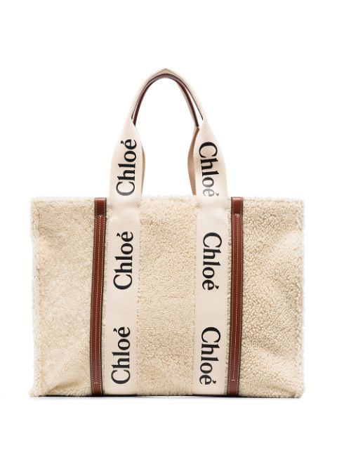 Chloé medium Woody shearling tote bag