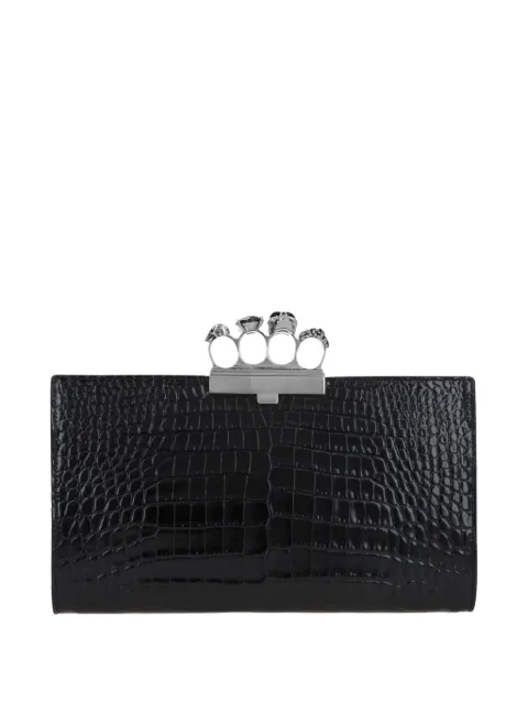 Alexander McQueen crocodile-embossed knuckleduster clutch