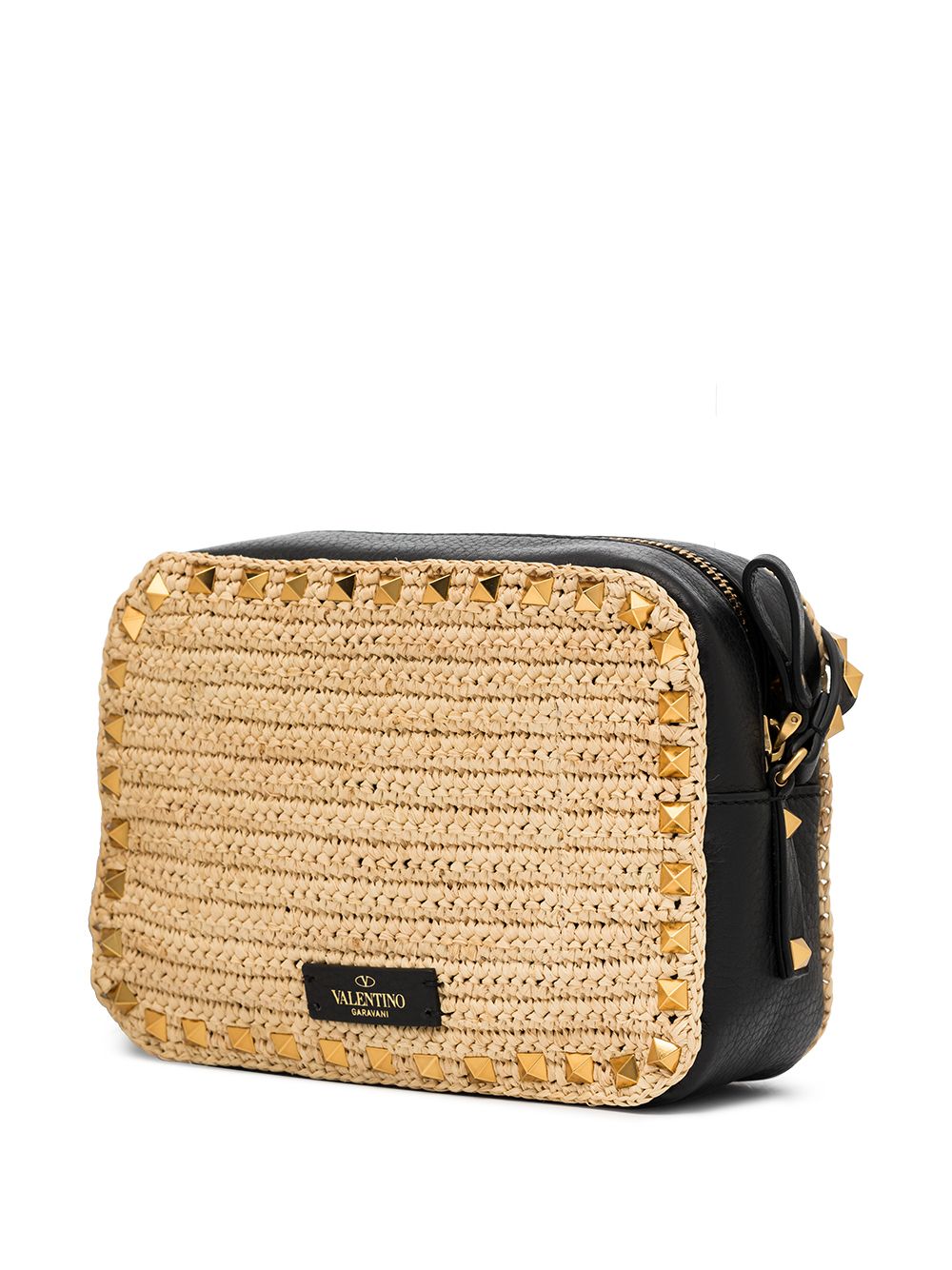 фото Valentino garavani rockstud straw crossbody bag