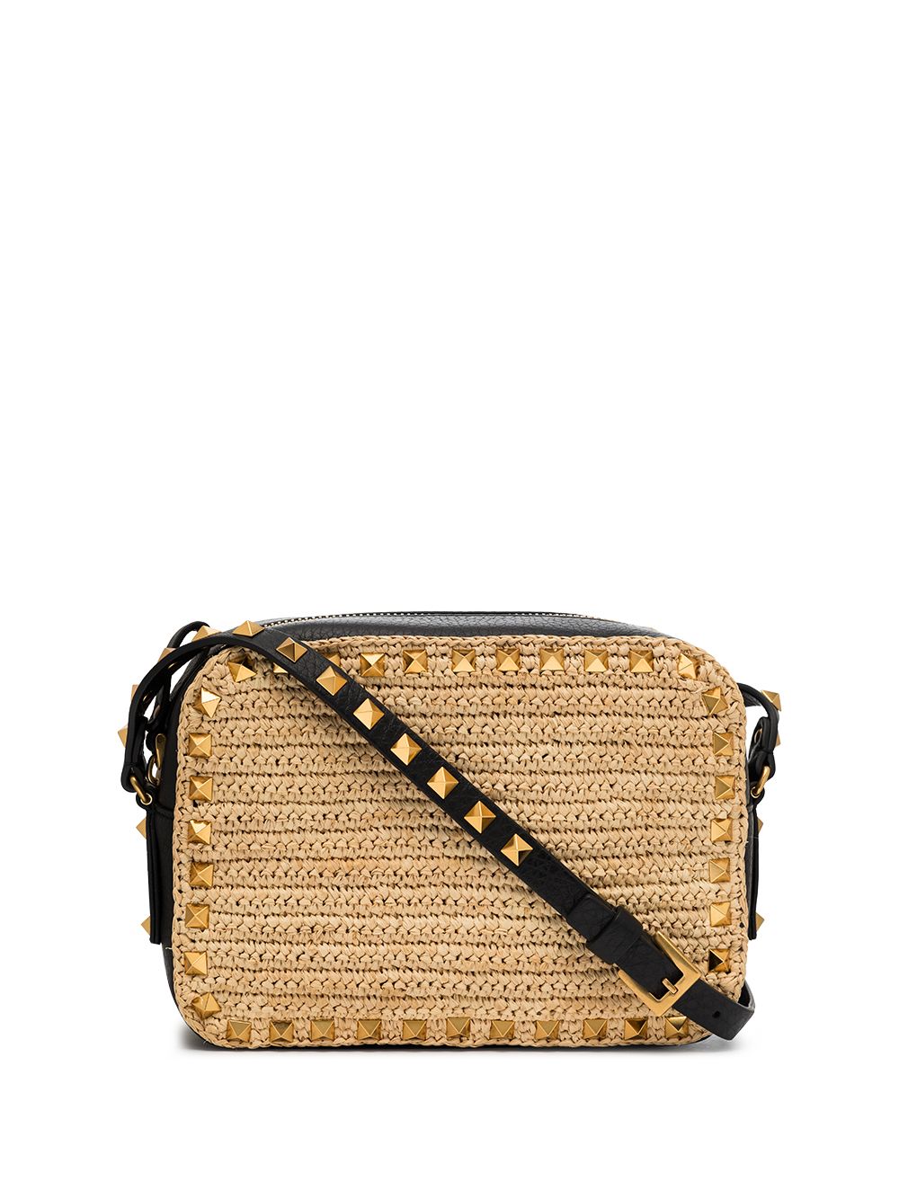 фото Valentino garavani rockstud straw crossbody bag