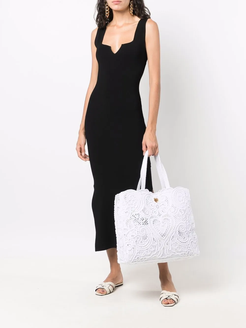 фото Dolce & gabbana сумка-тоут в технике кроше