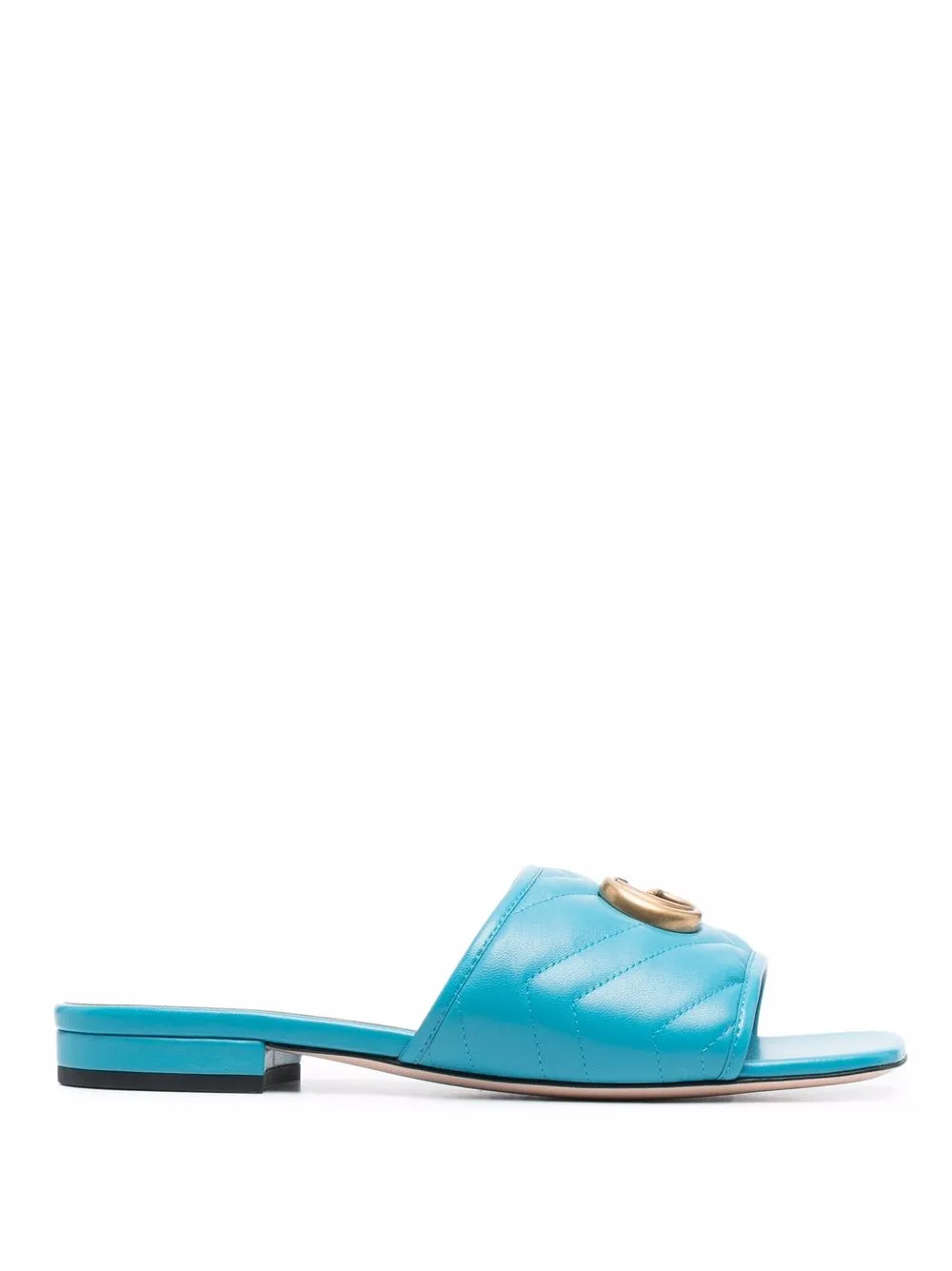 

Gucci Double G leather sandals - Blue