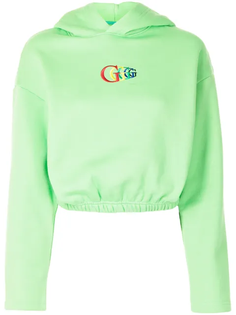 goodboy logo-embroidered cropped hoodie