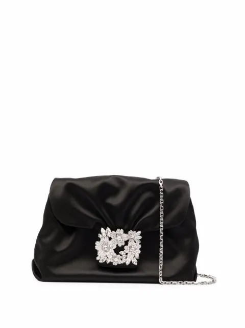 Roger Vivier mini Drapé ruched buckle-detail clutch bag