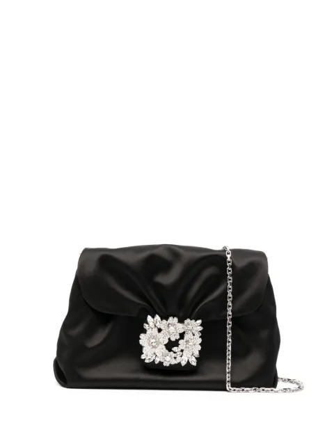 Roger Vivier mini Drapé ruched buckle-detail clutch bag