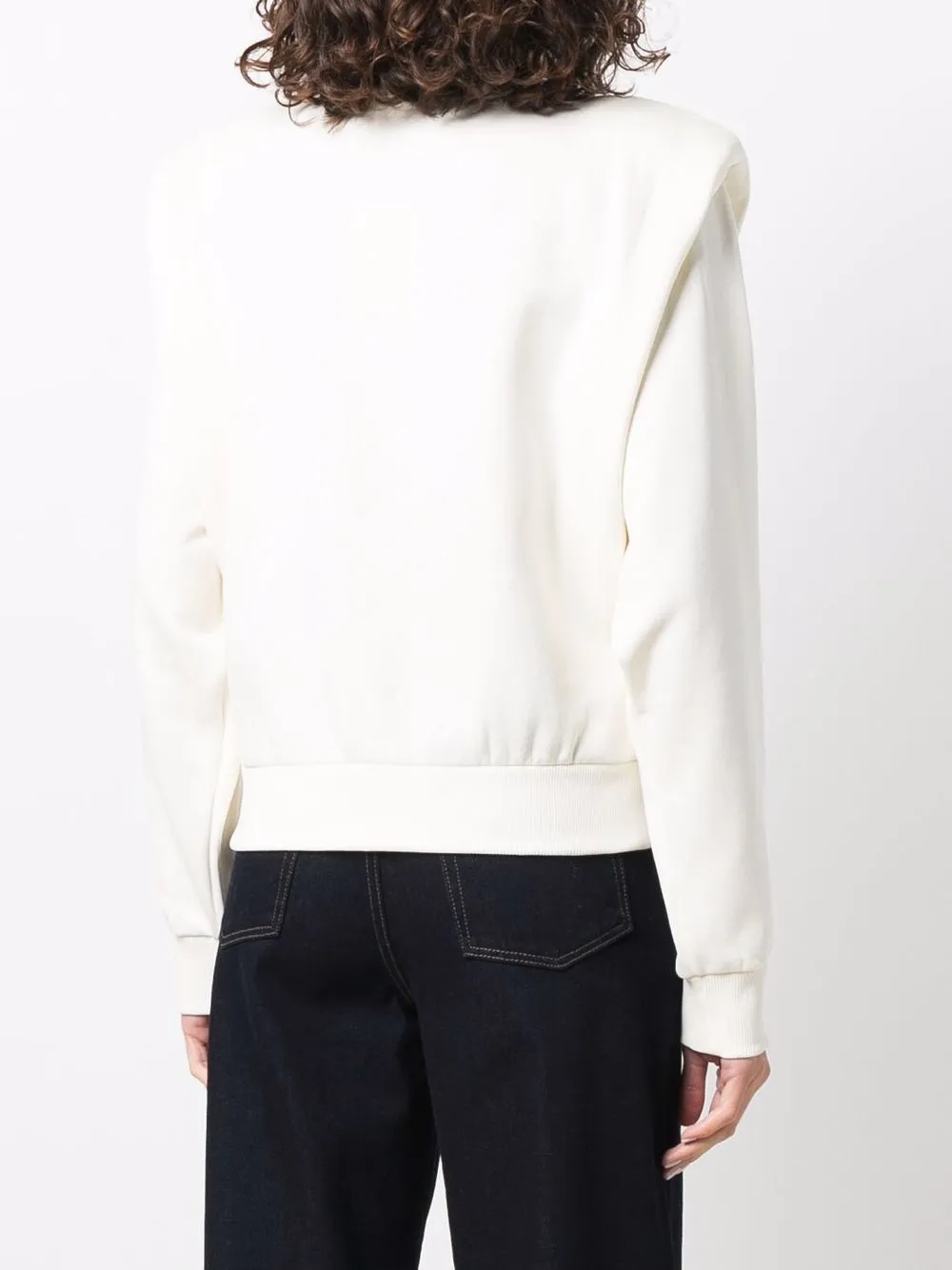 Les Coyotes De Paris Padded Shoulder Sweatshirt In Neutrals
