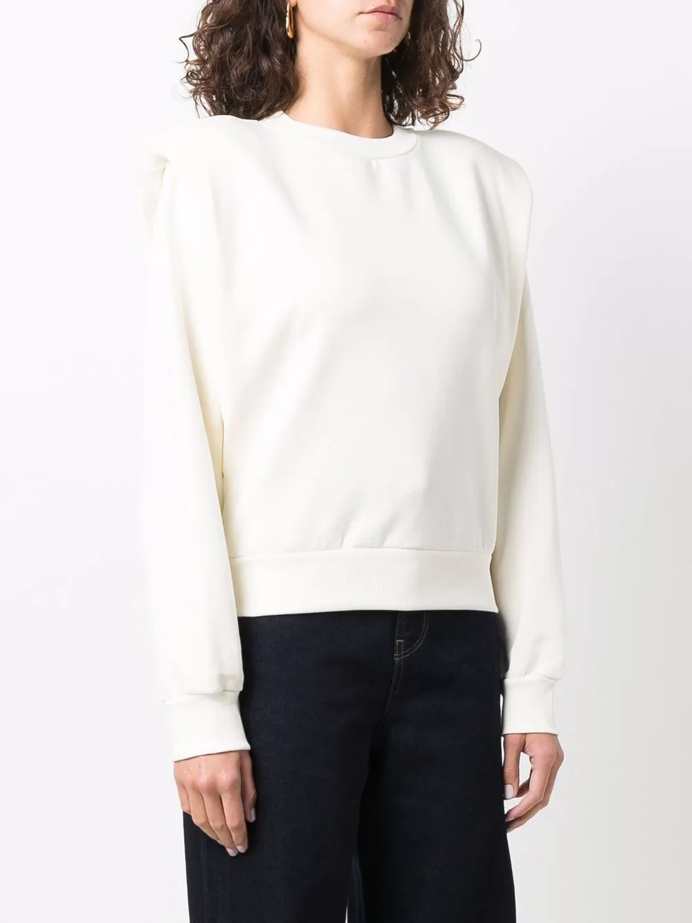Les Coyotes De Paris Padded Shoulder Sweatshirt In Neutrals