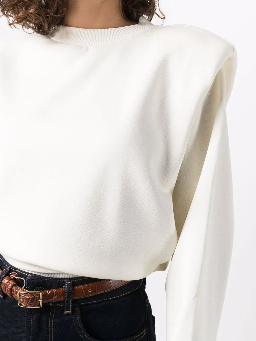 Les Coyotes De Paris Padded Shoulder Sweatshirt In Neutrals