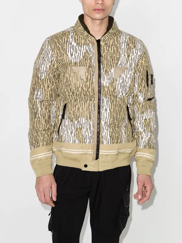 Stone island camo puffer on sale jacket