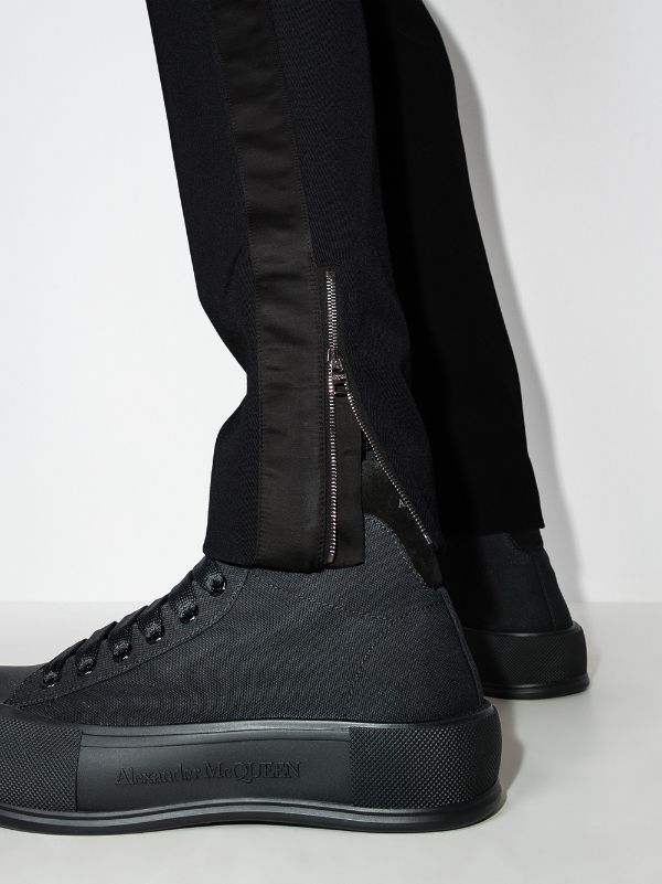Alexander McQueen skull-embroidered zip-ankle Tack Pants - Farfetch