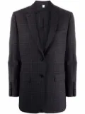 Burberry check pattern blazer jacket - Black