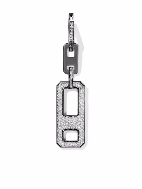 AS29 18kt black gold DNA diamond pave earring