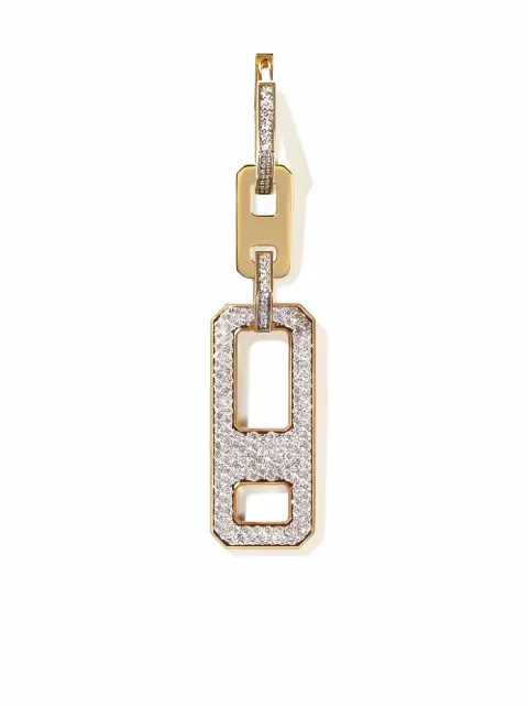 AS29 18kt yellow gold DNA pave diamond earring