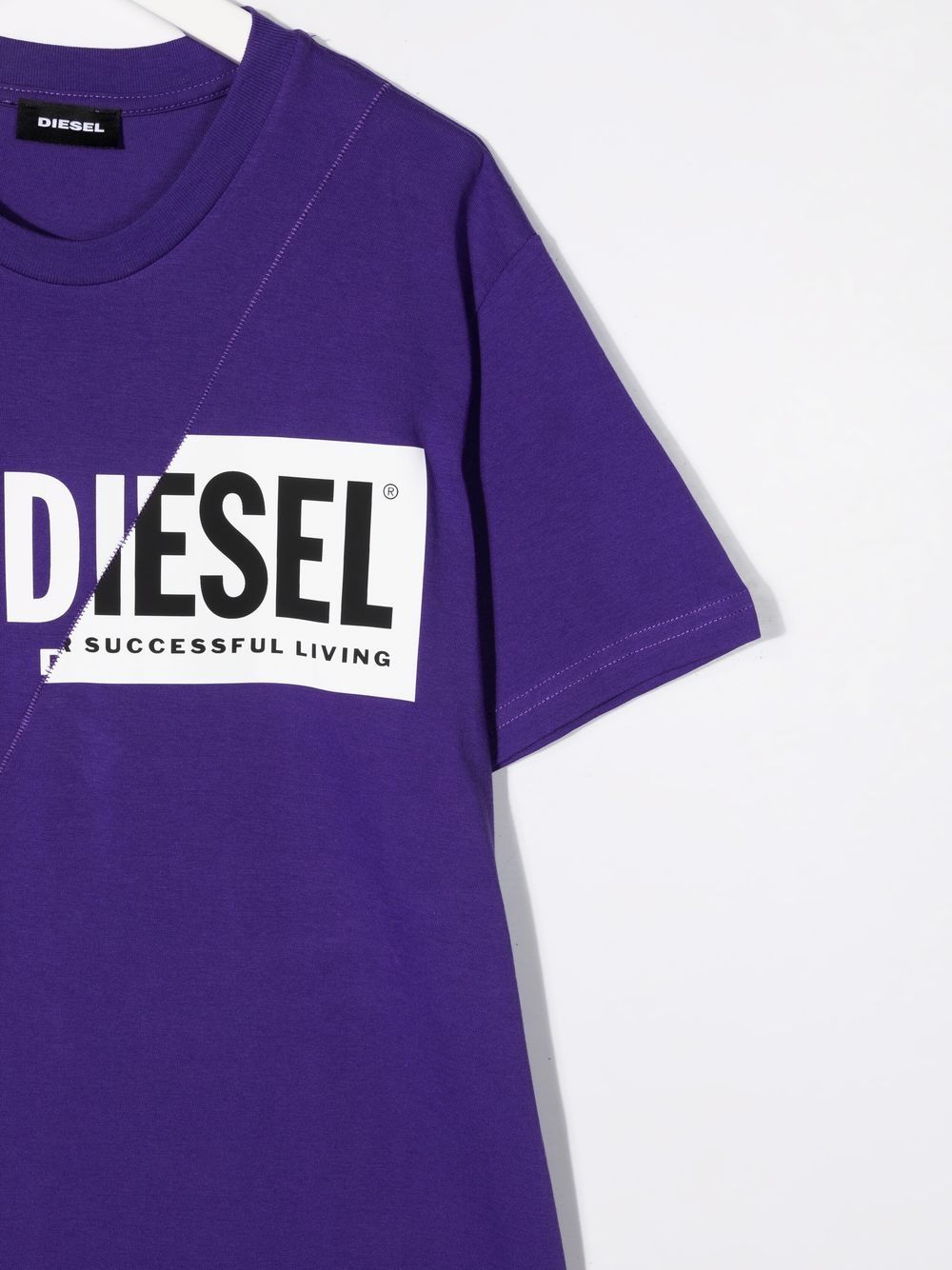 фото Diesel kids футболка в технике пэчворк с логотипом