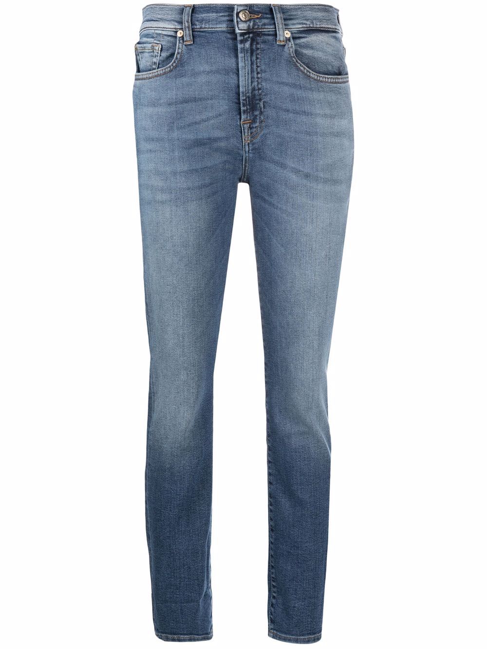 

7 For All Mankind jeans capri con tiro alto - Azul